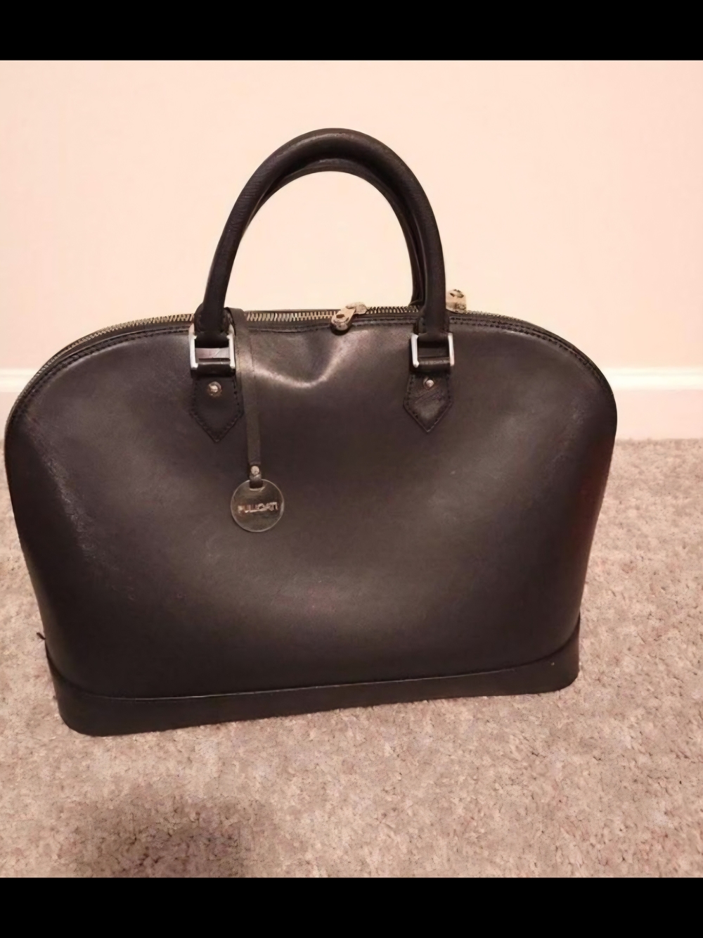 Pulicati Black Dome Satchel with Top Handles